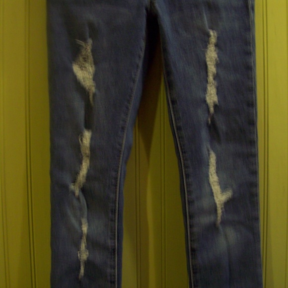 Blue Candy Skinny Jeans Denim Double Button Size 0 - Picture 5 of 8